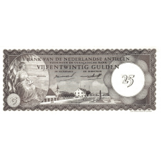 P 3a Netherlands Antilles - 25 Gulden Year 1962  (Condition UNC-)